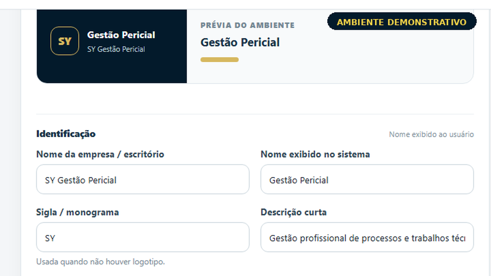 Personalização white-label do Gestão Pericial
